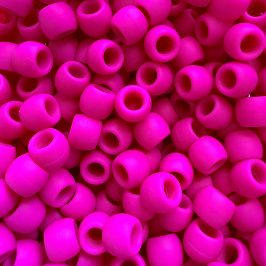 Mini Silicone Hair Beads For Braids - Hot Pink