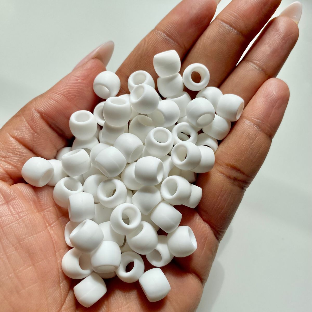 Mini Silicone Hair Beads For Braids - Snow white