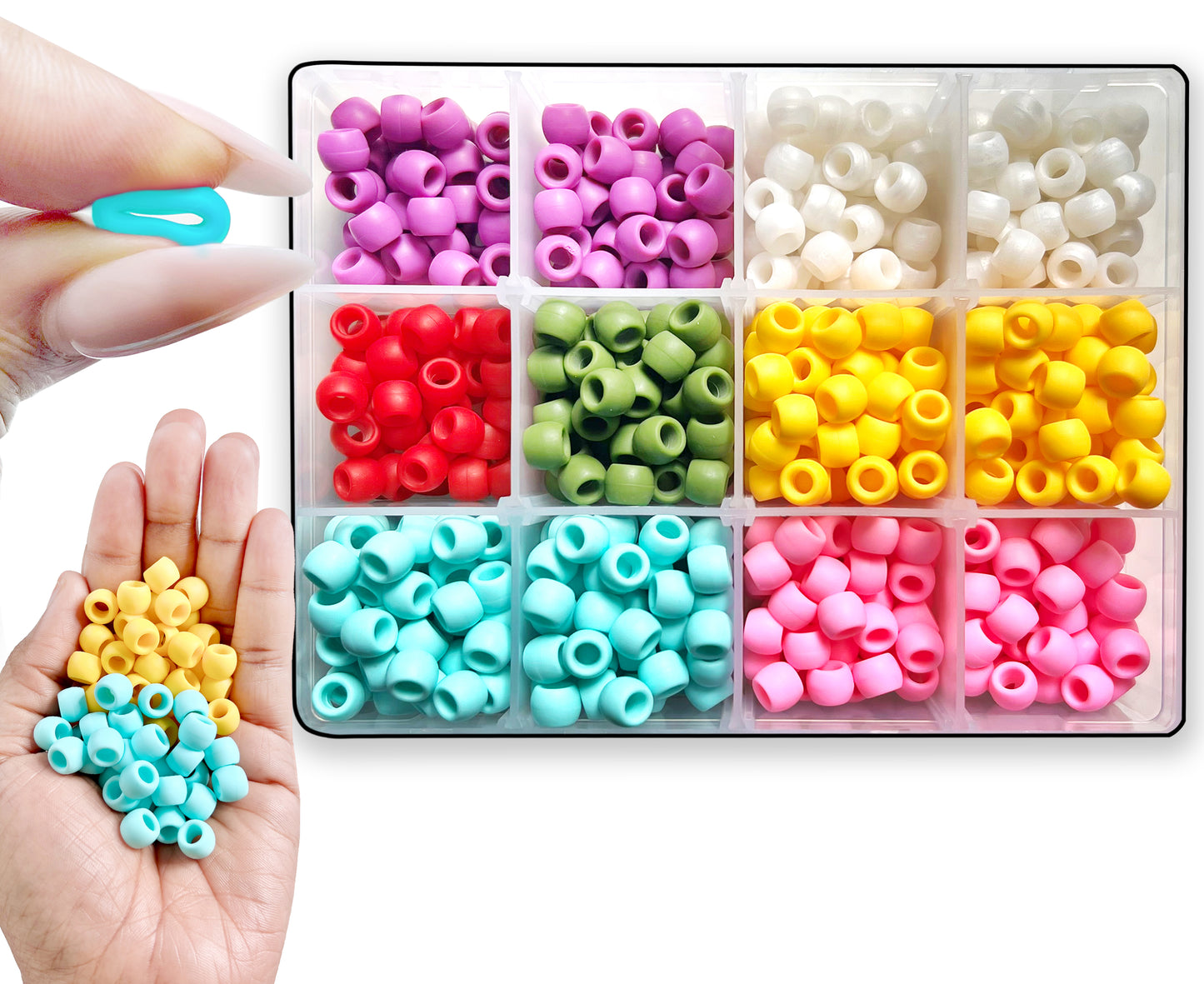 Mini Silicone Hair Beads For Braids - Blue