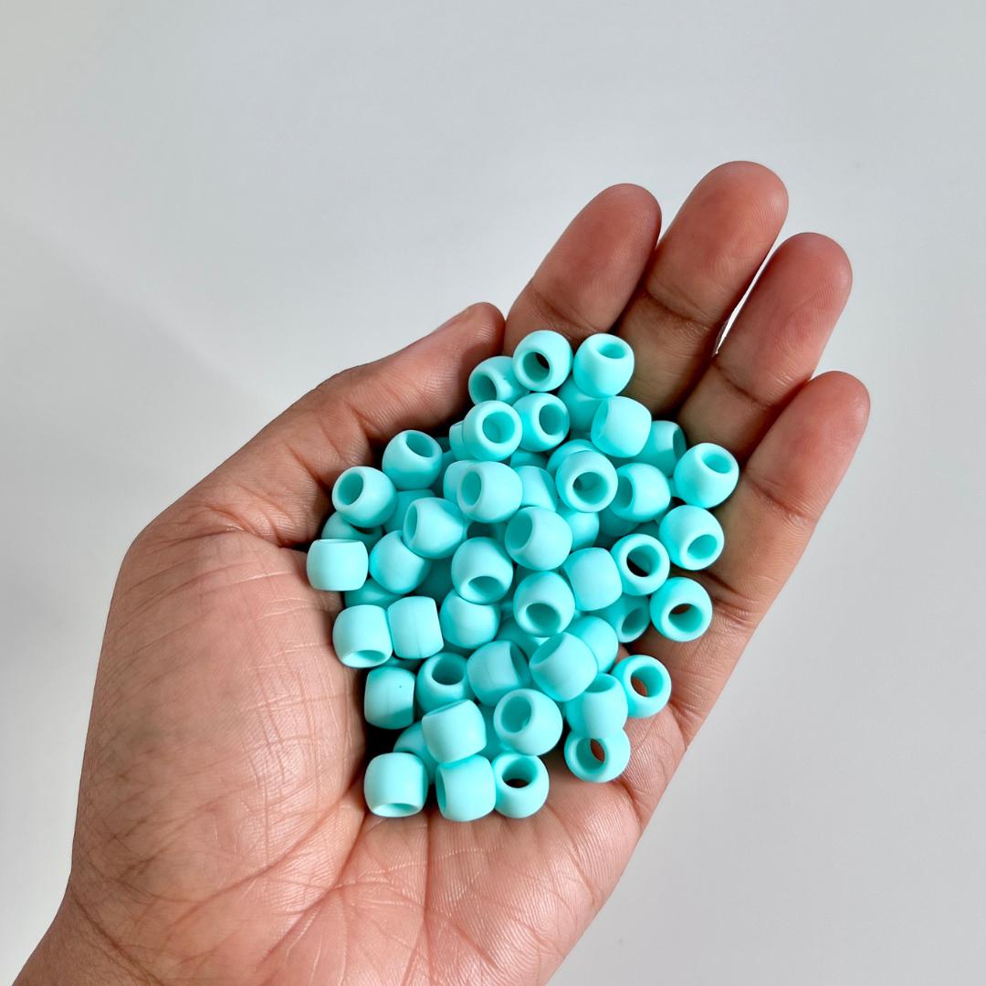 Mini Silicone Hair Beads For Braids - Blue