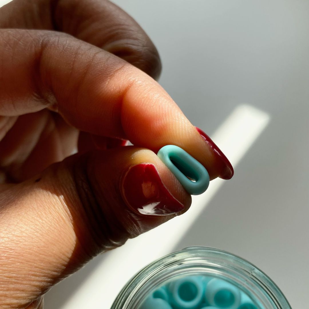 Mini Silicone Hair Beads For Braids - Blue