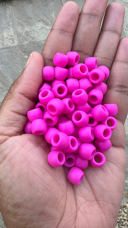 Silicone Hair Beads For Braids - Hot Pink