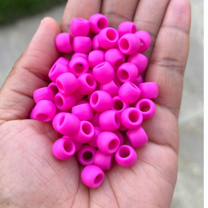 Mini Silicone Hair Beads For Braids - Hot Pink