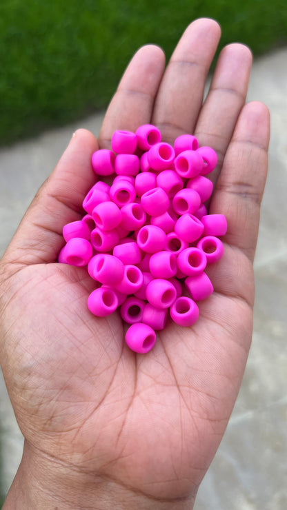 Silicone Hair Beads For Braids - Hot Pink