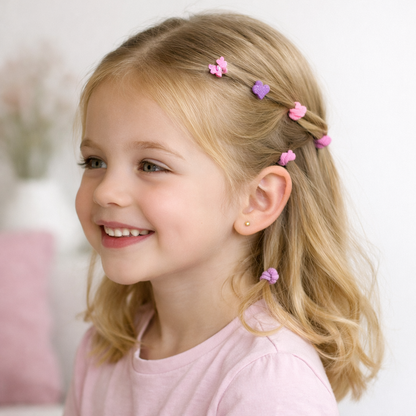Honey Beedzz Girls Hair Accessories Set – 100+ PCS Colourful Mini Hair Ties & Claw Clips in a Storage Box for Kids & Toddlers