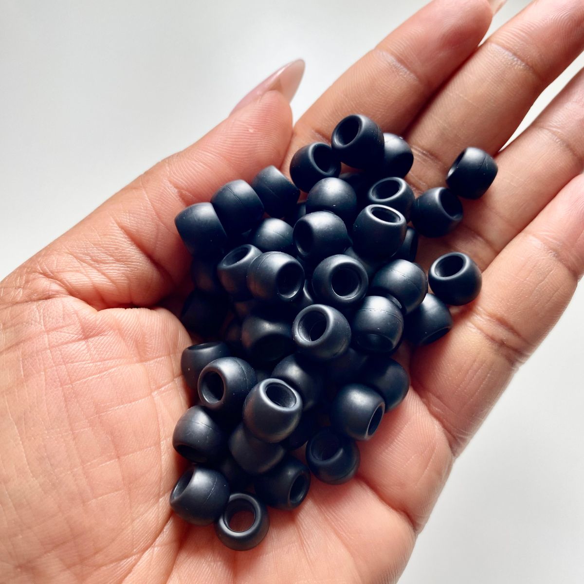 Silicone Hair Beads For Braids - Black