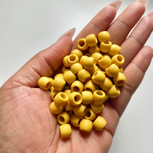 Silicone Hair Beads For Braids - Mustard