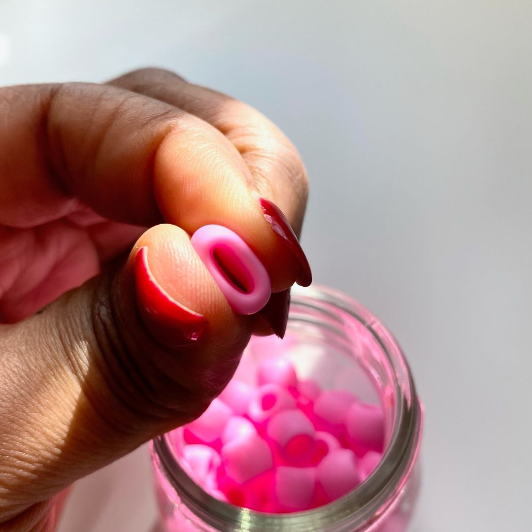 Silicone Hair Beads For Braids - Pink