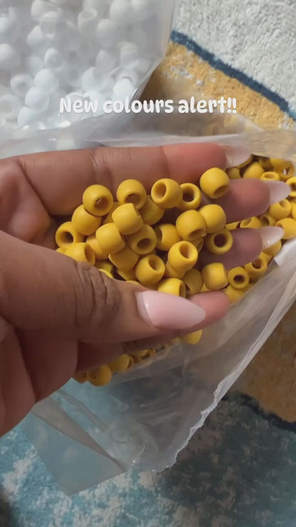 Silicone Hair Beads For Braids - Mustard